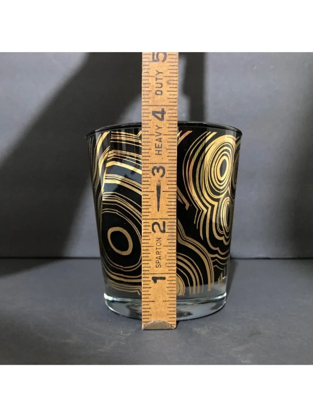 Jonathan Adler Black And Gold Malachite Old Fashioned Glass